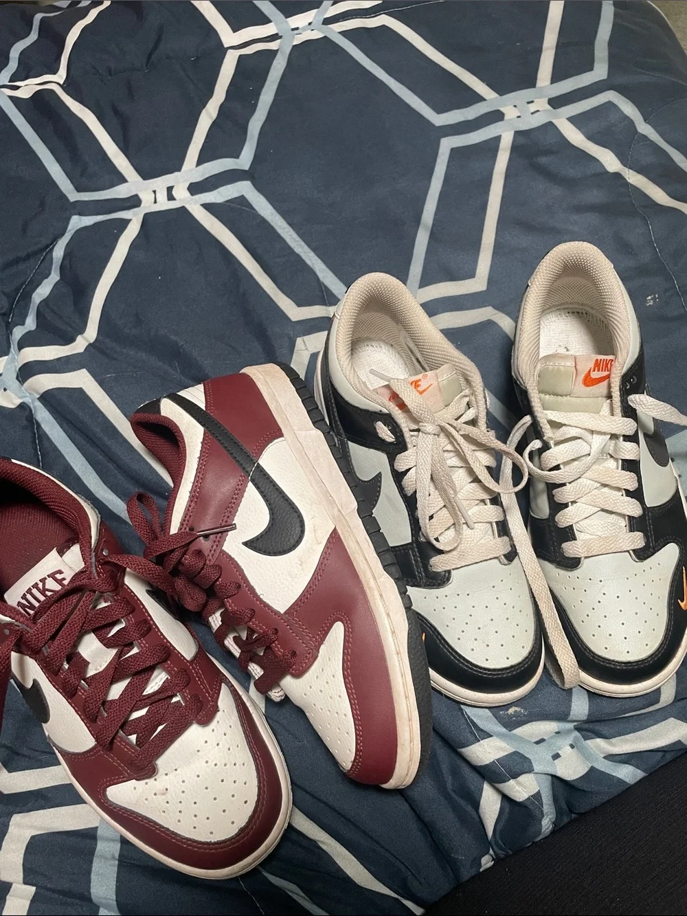 Nike Men’s Low-Top Sneakers in Burgundy/White and Black/Light Gray